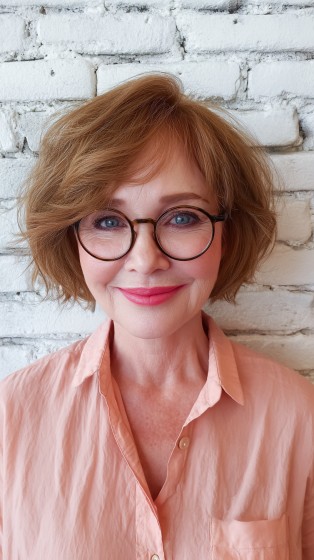 Chic Light Brown Textured Bob with Soft Volume