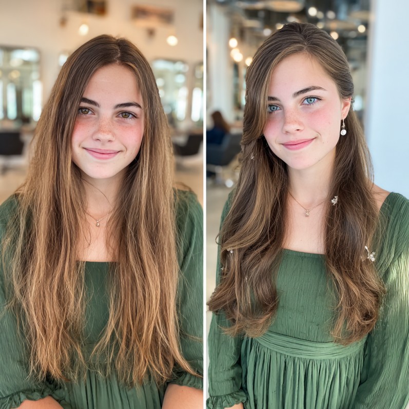 Chic Long Layered Cut with Soft Waves