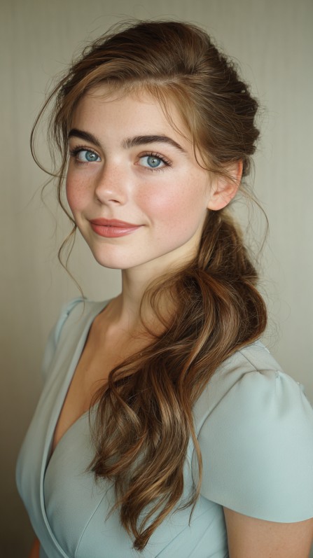 Chic Loose Side Ponytail with Soft Waves