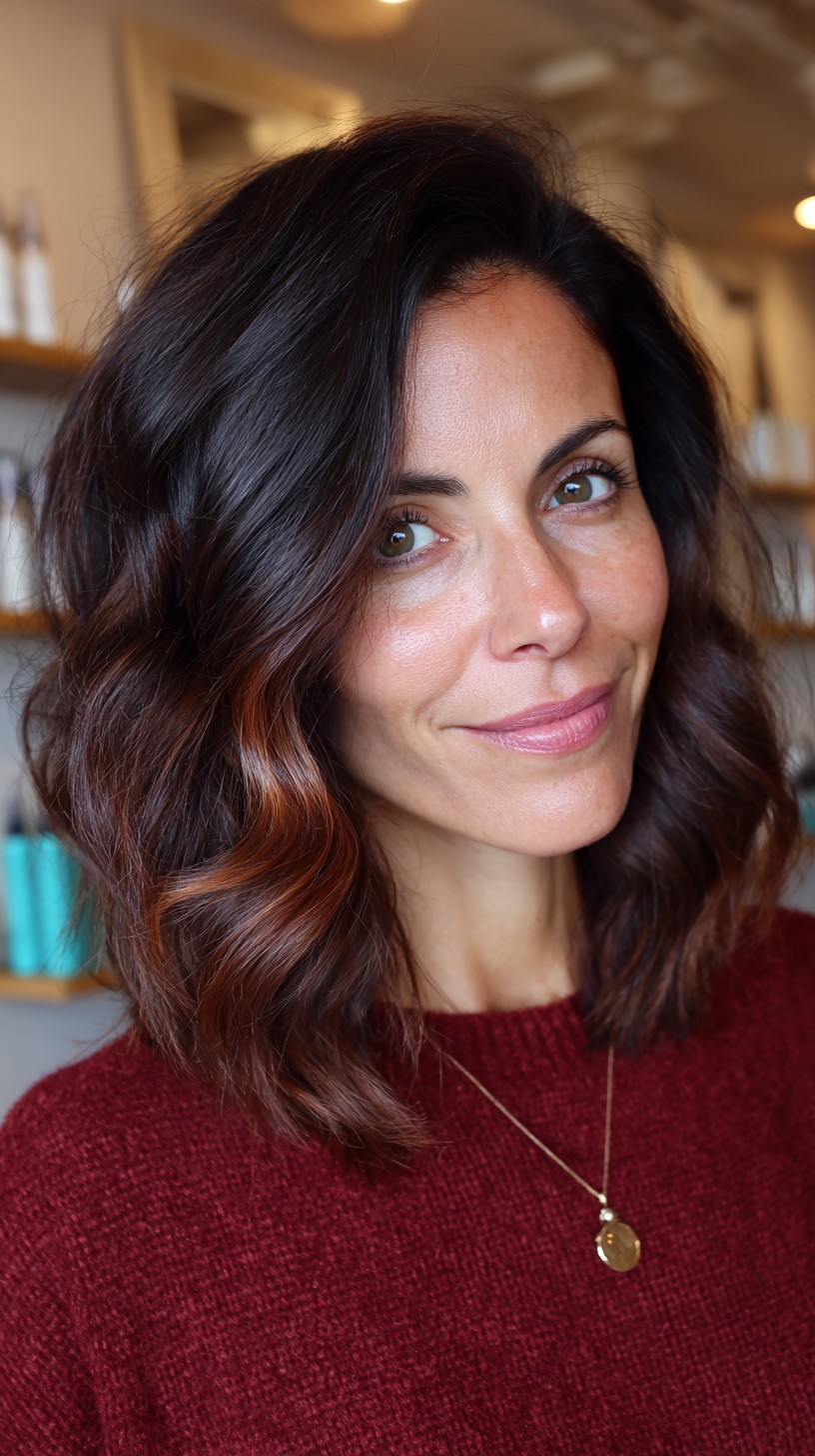 Chic Rose Gold Ombre with Soft Waves