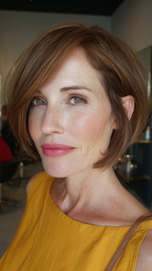 Chic Side-Parted Bob with Subtle Volume