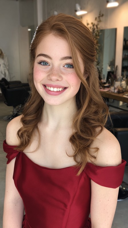 Chic Soft Waves with Half-Up Detail