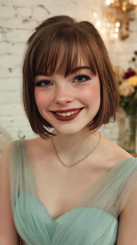 Chic Textured Bob with Soft Bangs