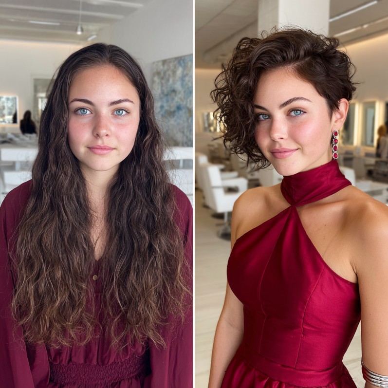 Chic Textured Curly Bob with Defined Curls