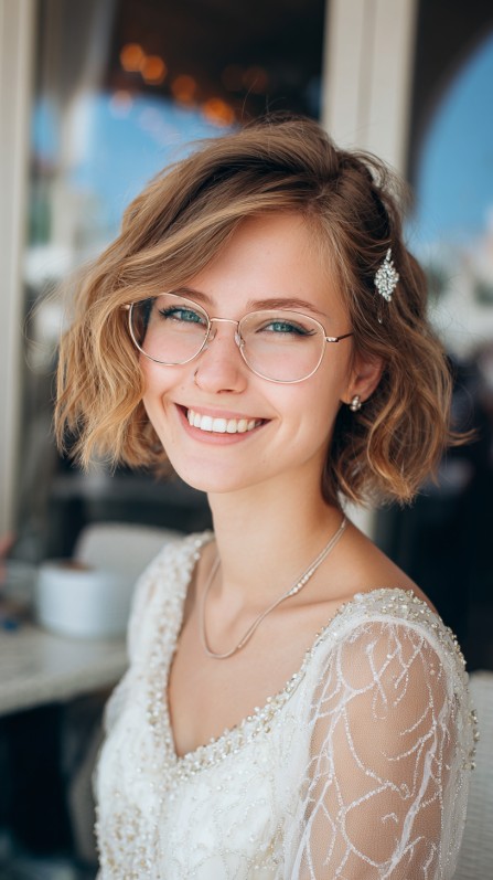 Chic Textured Short Bob with Side Swept Bangs