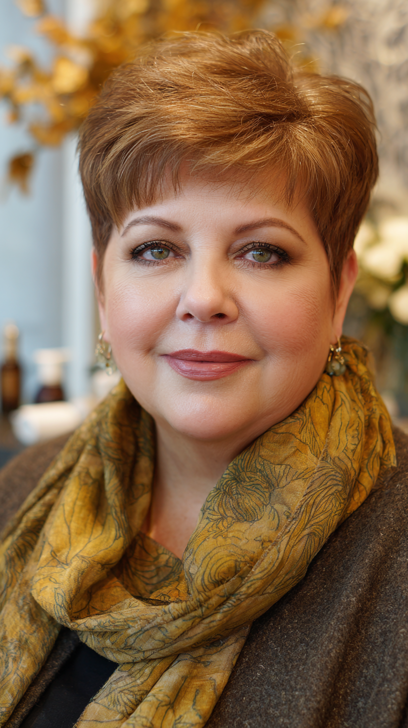 Chic Textured Short Caramel Brown Cut