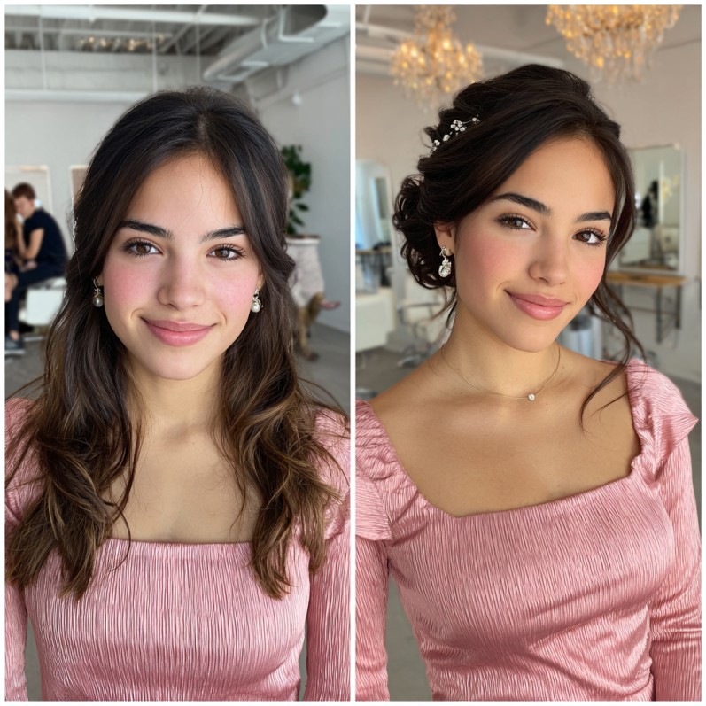 Chic Textured Updo with Soft Face-Framing Strands