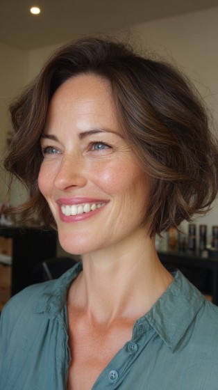 Effortlessly Chic Textured Bob with Soft Waves