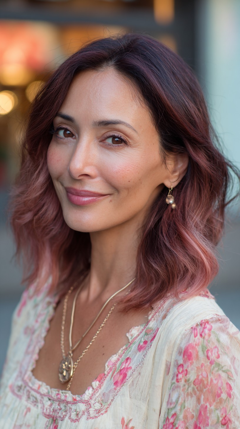 Effortlessly Stylish Rose Gold Beach Waves