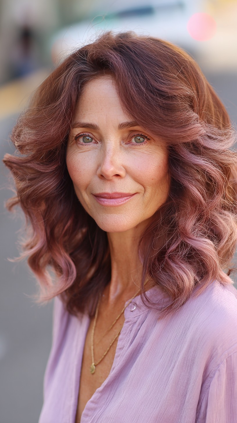Elegant Chocolate Rose Gold Curls