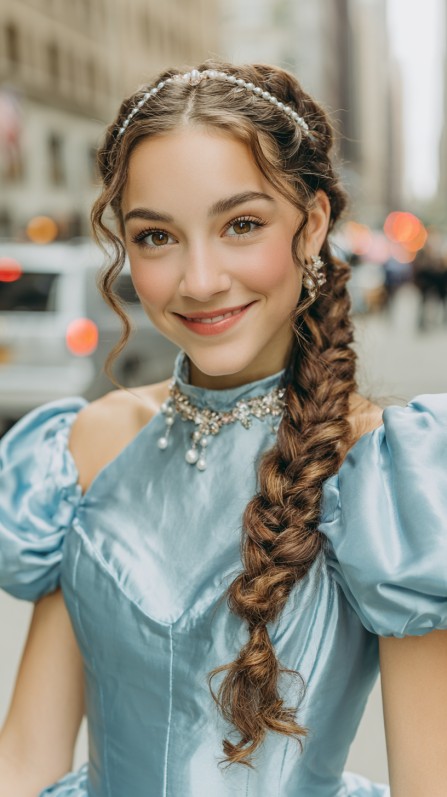 Elegant Side Braid with Loose Waves