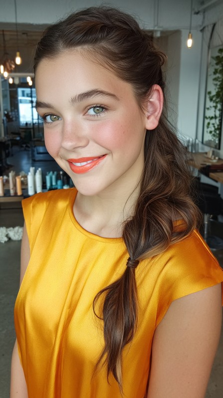 Elegant Side-Swept Ponytail with Soft Waves