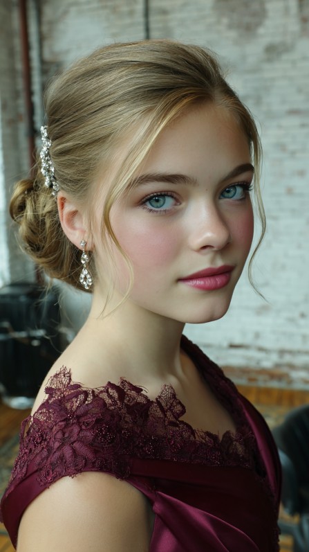 Elegant Textured Low Bun with Soft Face-Framing Strands