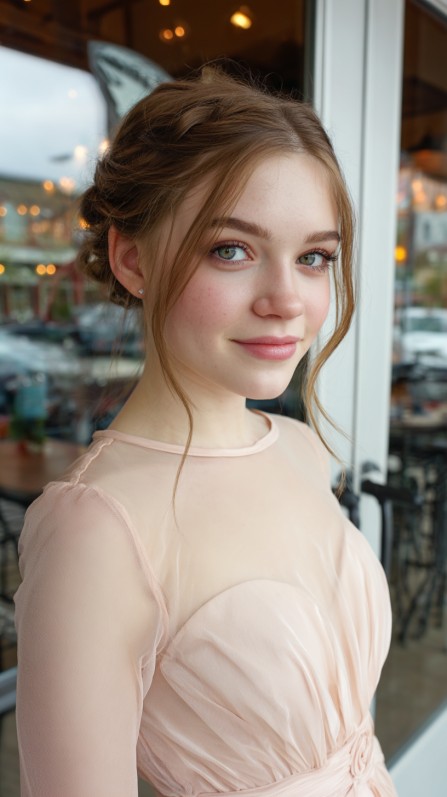 Elegant Twisted Updo with Face-Framing Strands