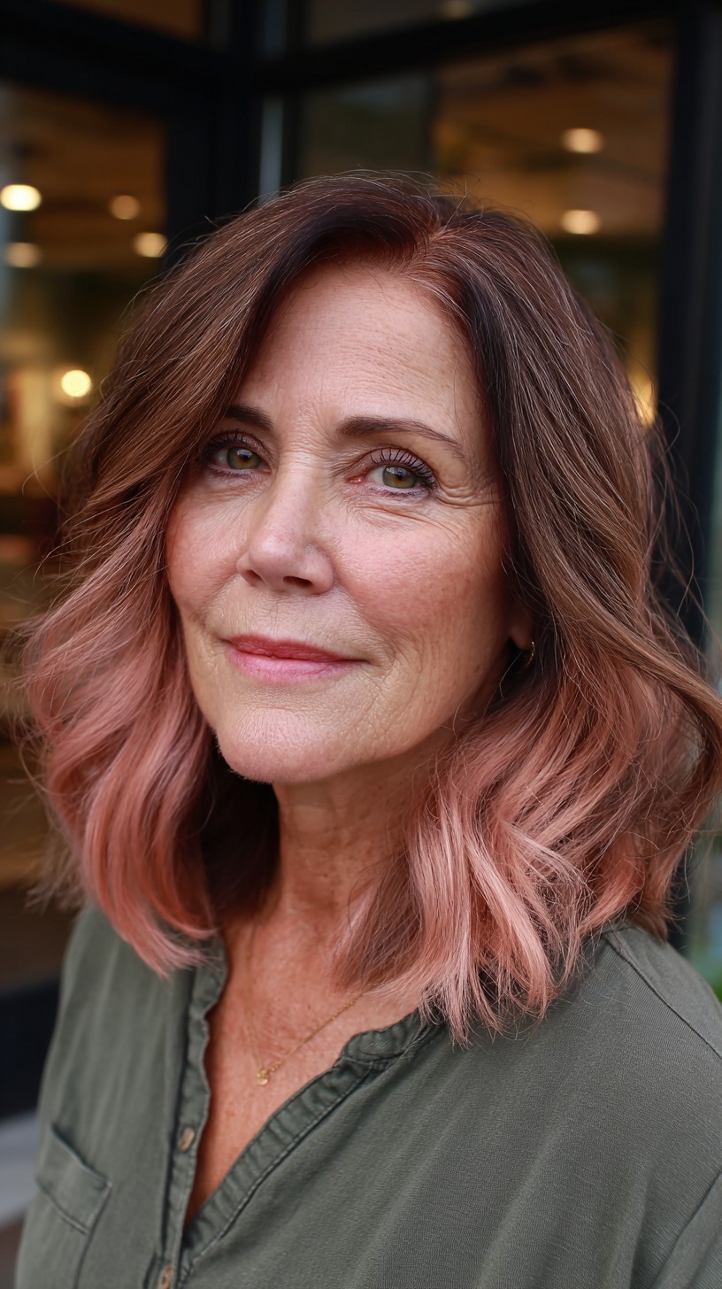 Flirty Rose Gold Beachy Waves