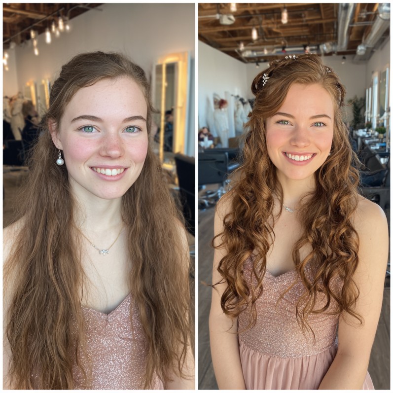 Glamorous Loose Curls with Delicate Hair Accessories