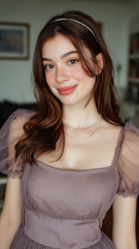 Graceful Soft Waves with Delicate Hair Accessory