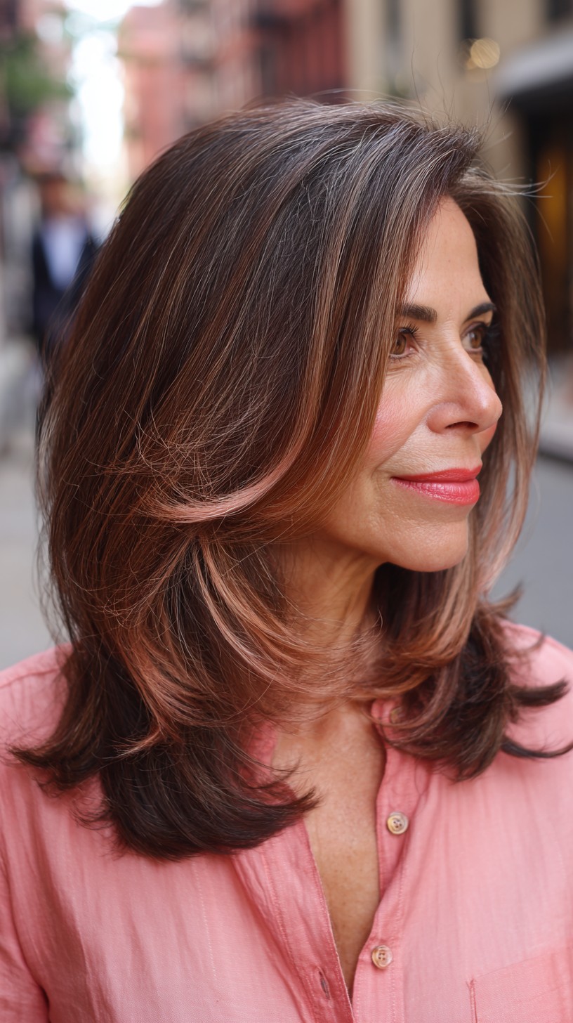 Modern Chocolate Rose Gold Layered Cut