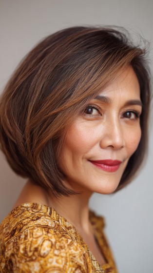 Modern Side-Parted Textured Bob for Fine Hair