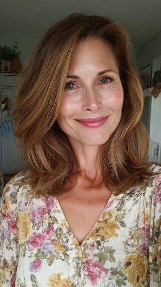 Radiant Light Brown Layered Cut with Soft Movement