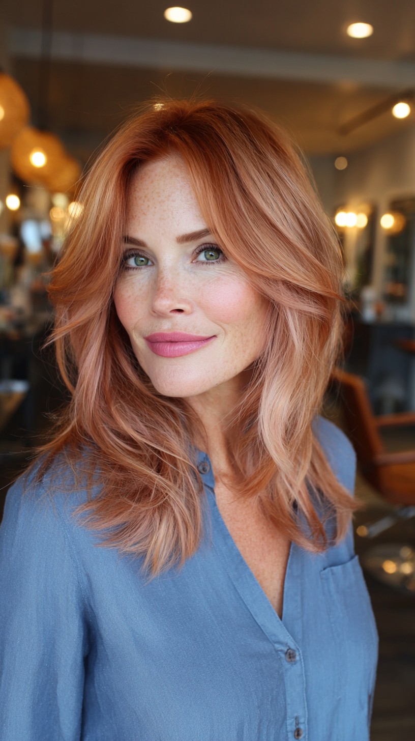 Radiant Rose Gold Layers with Subtle Movement