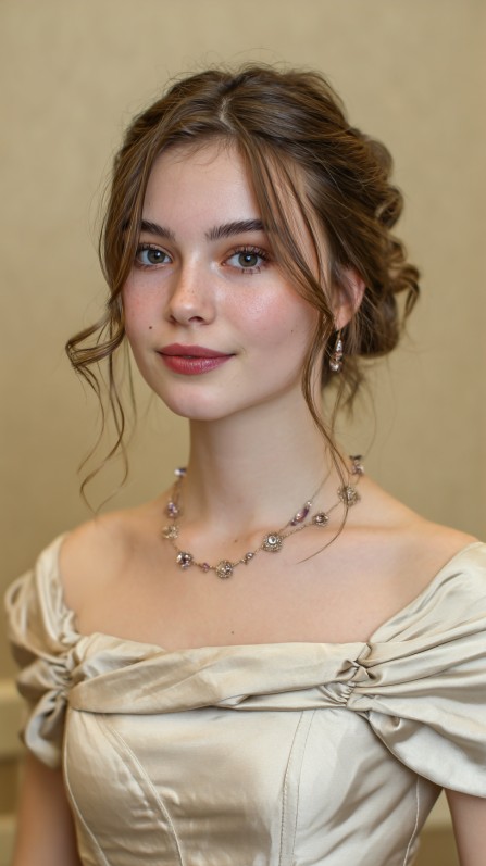 Romantic Loose Updo with Soft Tendrils