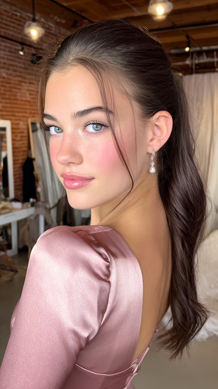 Sleek High Ponytail with Subtle Waves