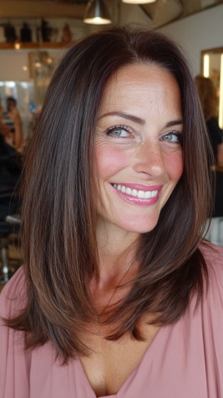 Sleek Long Layers with Subtle Movement