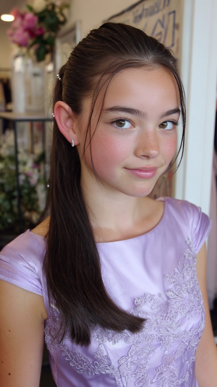 Sleek Low Ponytail with Subtle Volume