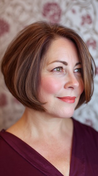 Sleek Side-Parted Bob with Subtle Layers