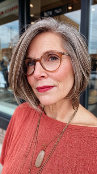 Sleek Side-Parted Bob with Textured Layers