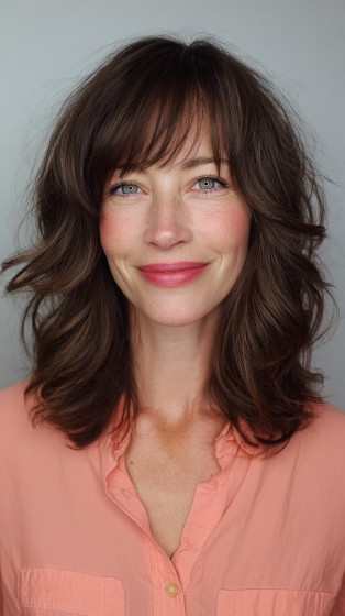 Soft Textured Layers with Wispy Bangs
