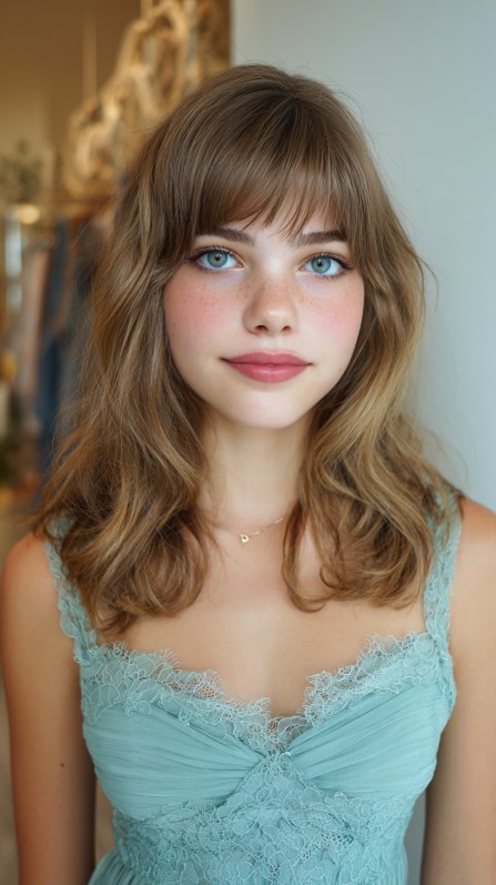Soft Waves with Face-Framing Bangs