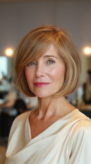 Softly Layered Side-Parted Bob for Fine Hair