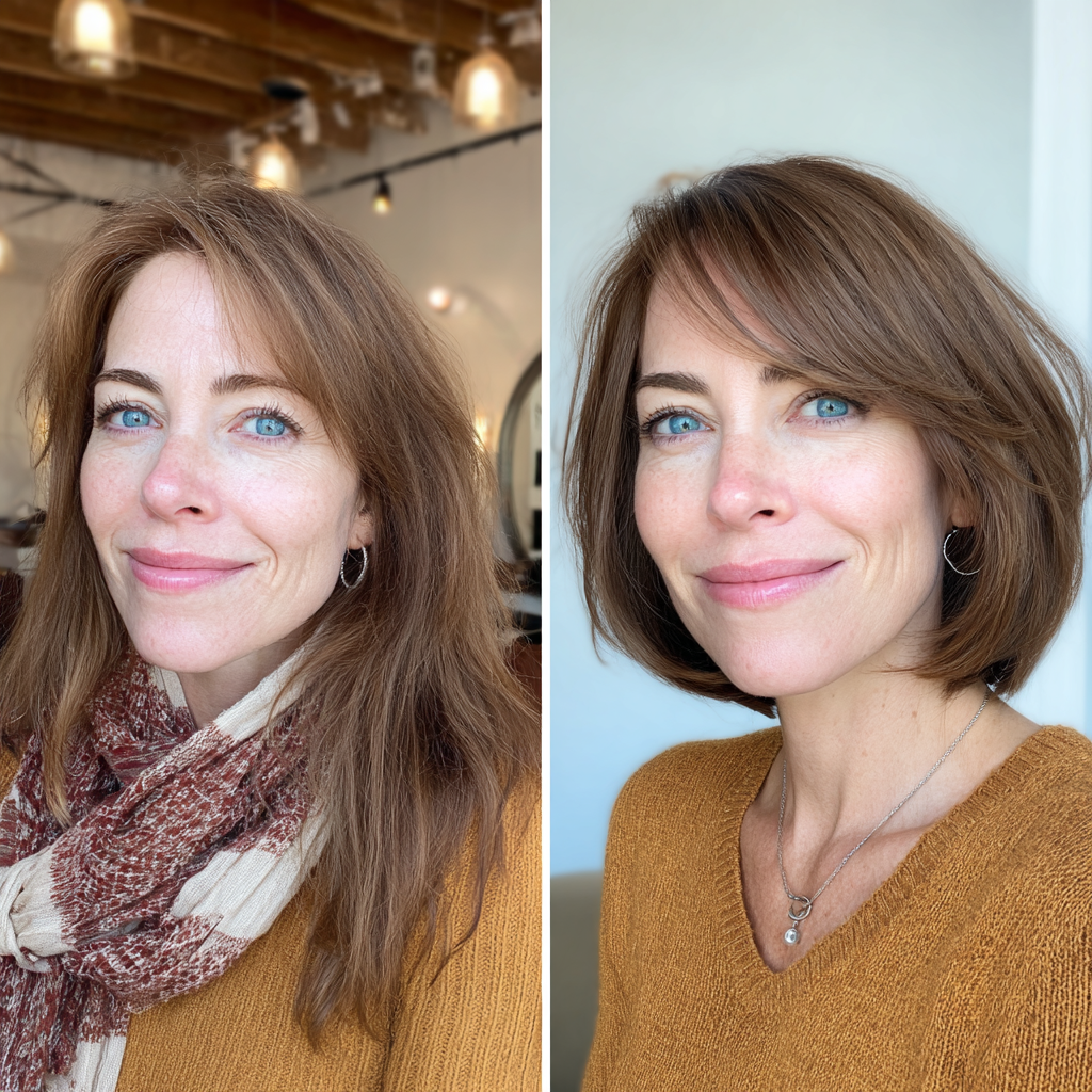 Stylish Brunette Bob with Soft, Subtle Layers