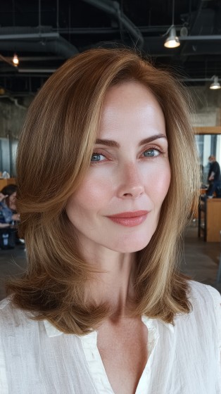 Stylish Medium-Length Layered Cut with Subtle Highlights
