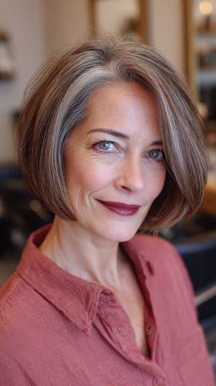 Stylish Side-Parted Bob with Textured Ends