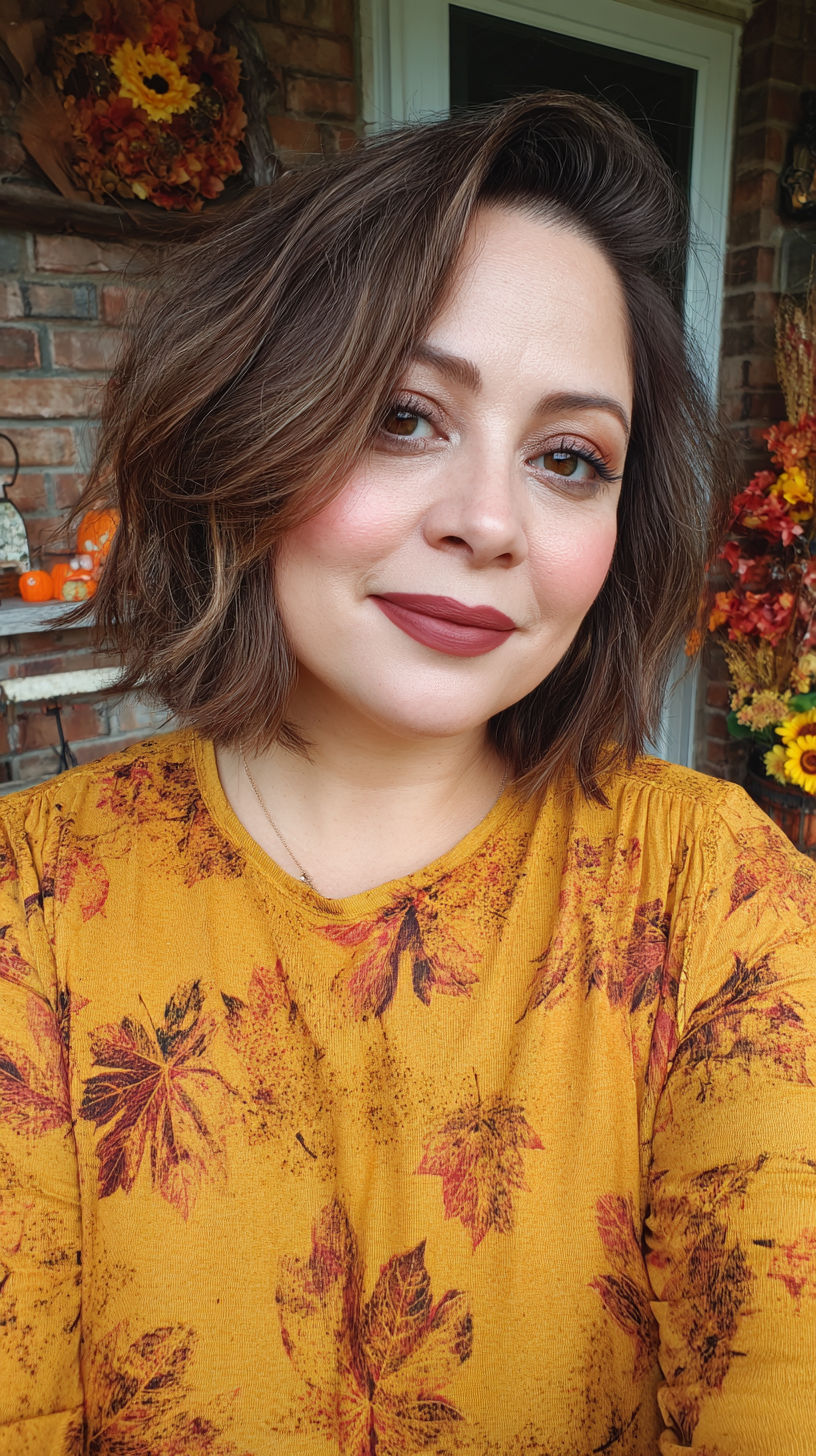 Textured Brunette Bob with Soft Movement