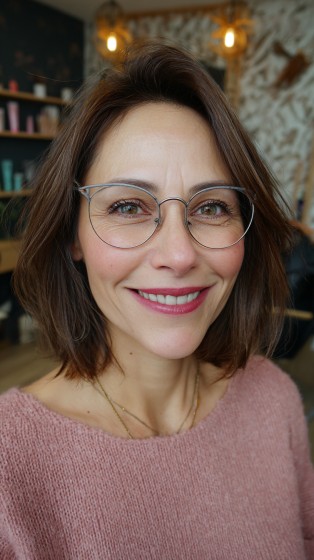 Textured Mid-Length Cut with Subtle Face-Framing Layers