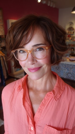 Textured Short Bob with Defined Curls