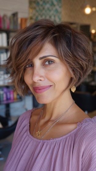 Textured Short Bob with Soft Waves