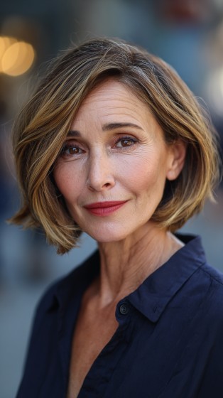 Textured Side-Parted Bob with Soft Movement