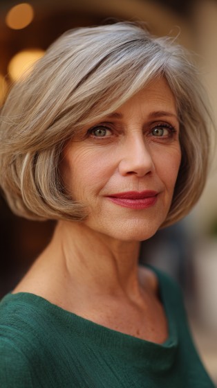 Textured Side-Parted Bob with Soft Waves