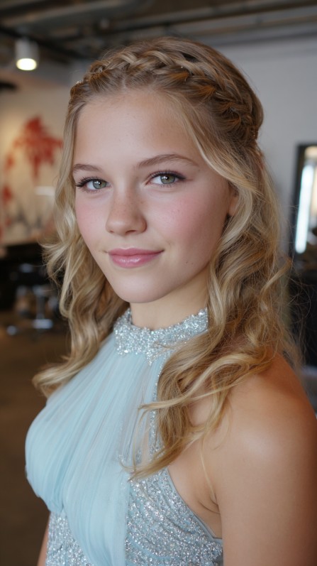 Whimsical Half Up Half Down Braided Elegance