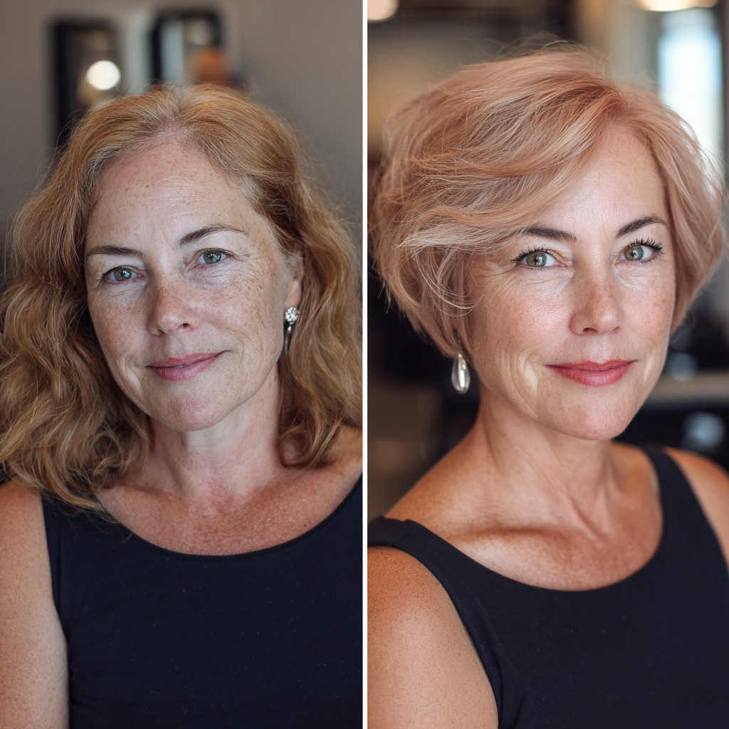 Charming Rose Gold Textured Bob with Soft Layers