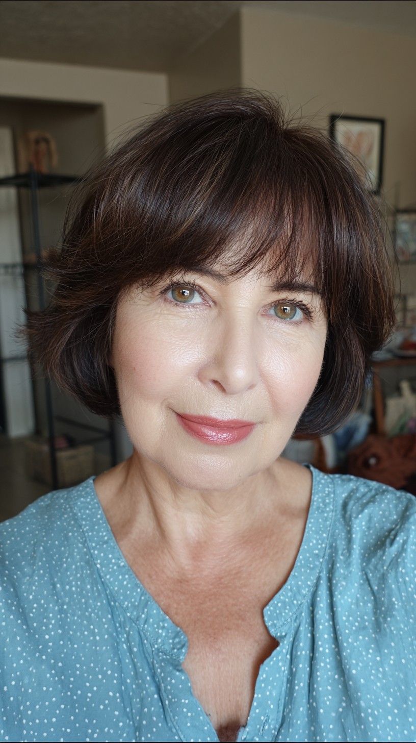 Charming Textured Bob with Long Bangs