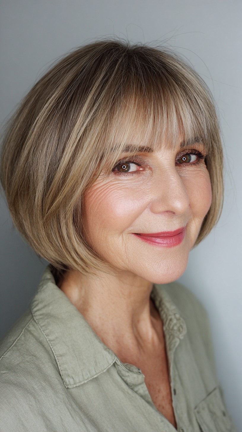 Chic Blunt Bob with Subtle Bangs
