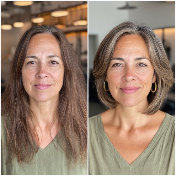 Chic Layered Bob with Subtle Highlights