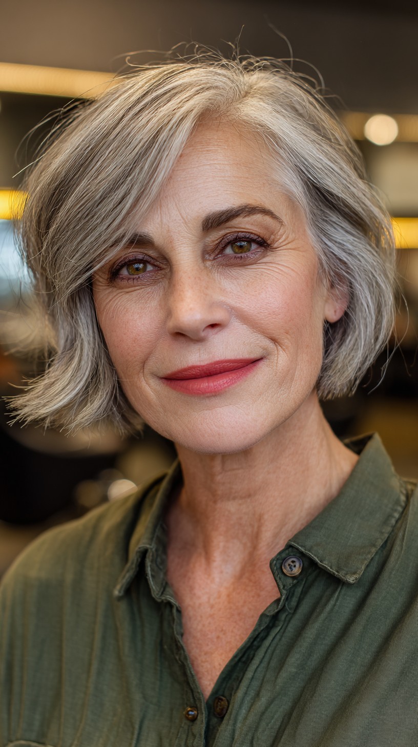 Chic Softly Stacked Bob with Gentle Waves