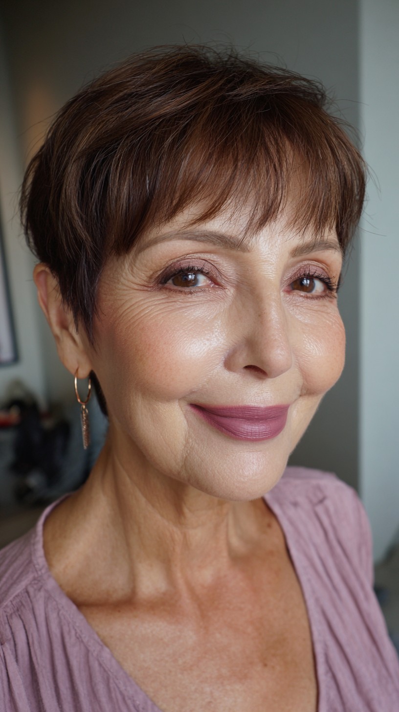 Chic Textured Short Pixie with Soft Bangs